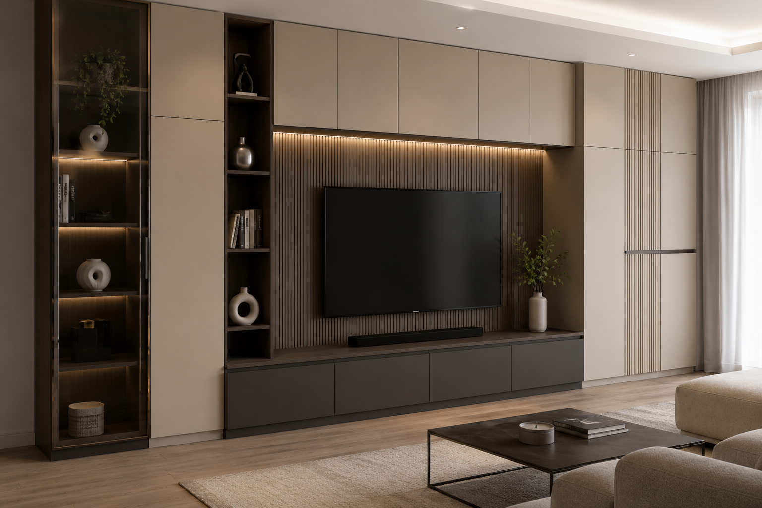 Nappali szekrénysor 3D render